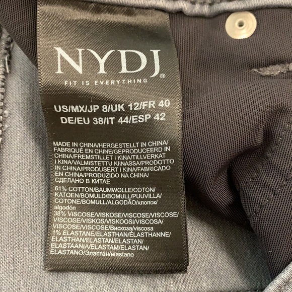 NYDJ Curves 360 Heather Gray Velvet Crush Straight Leg Jeans • Sz 8 - Picture 5 of 13